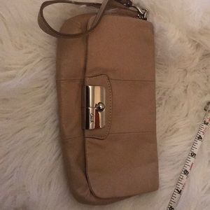 COACH VINTAGE LEATHER WRISTLET TAN